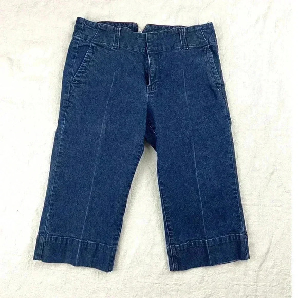 VTG Tommy Hilfiger Women's Blue Denim Jeans Sz 8 Culottes Wide Leg Flare Retro - Picture 10 of 11
